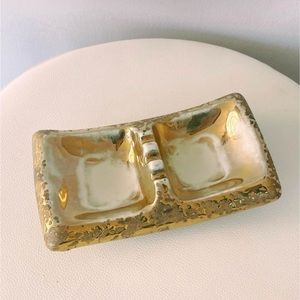 Vintage MCM Ceramic 24k Gold Ashtray